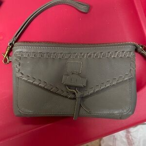 Lucky Brand Stylish Gray Leather Women's Clutch